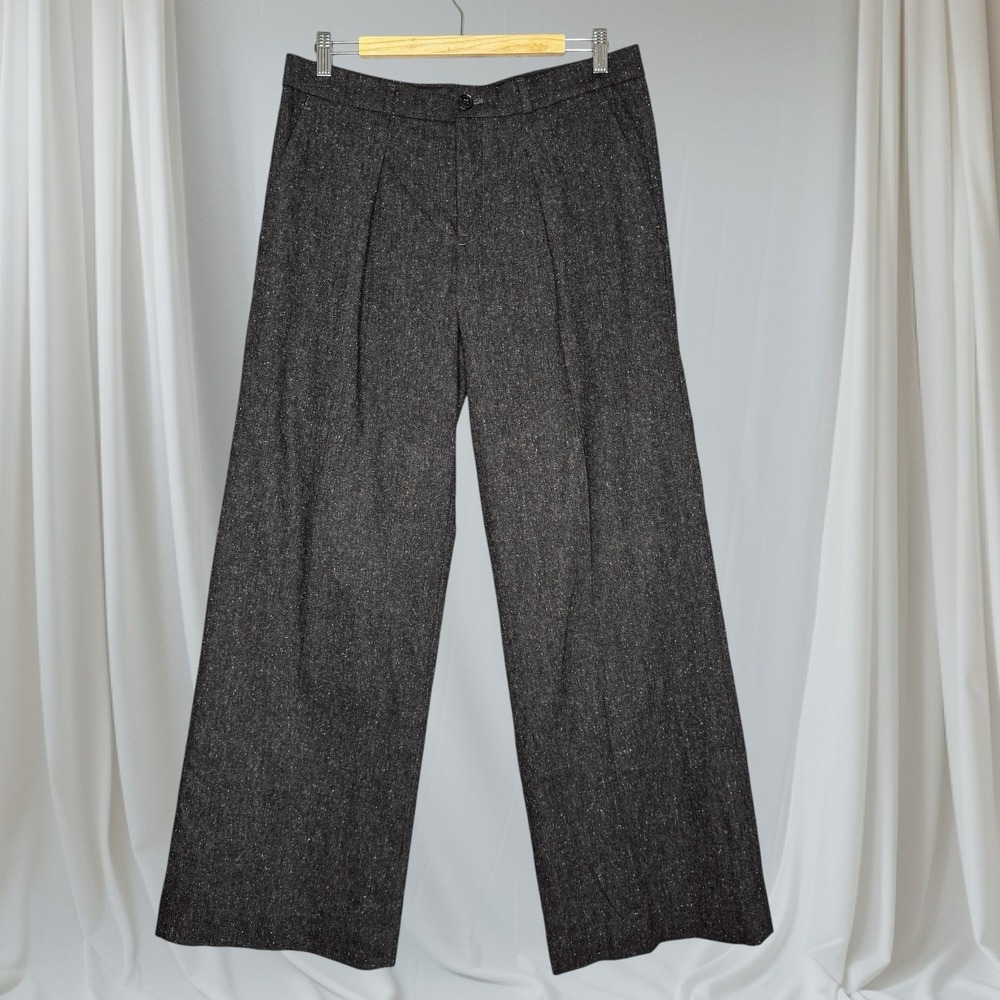 Banana Republic Trouser Pants Wool Blend Wide Leg, Size 10, Dark Gray